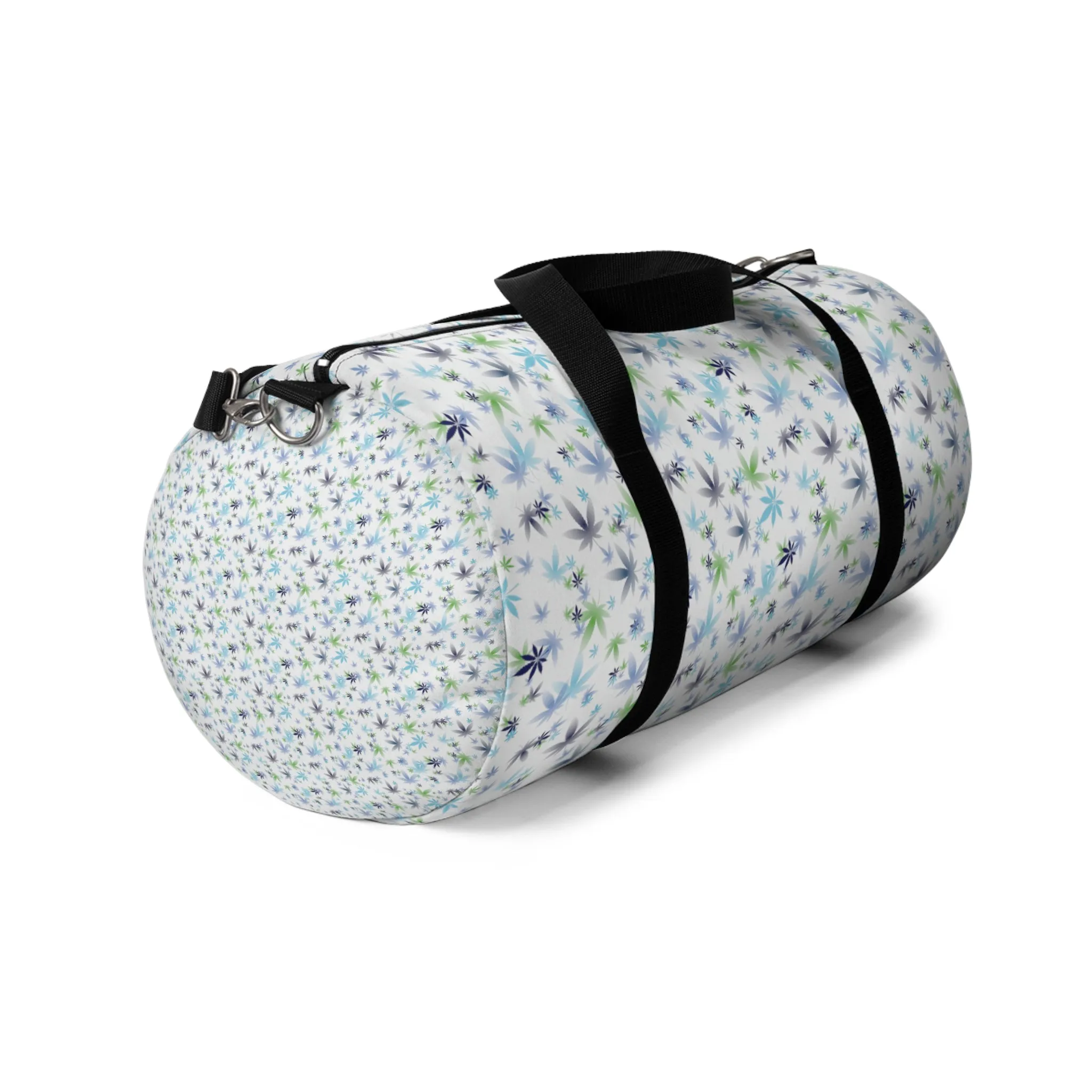 White Cannabis Color Leaf Duffel Bag
