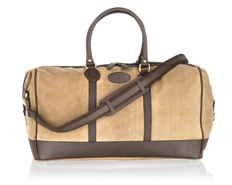 Woodland Leathers Beige Canvas Holdall